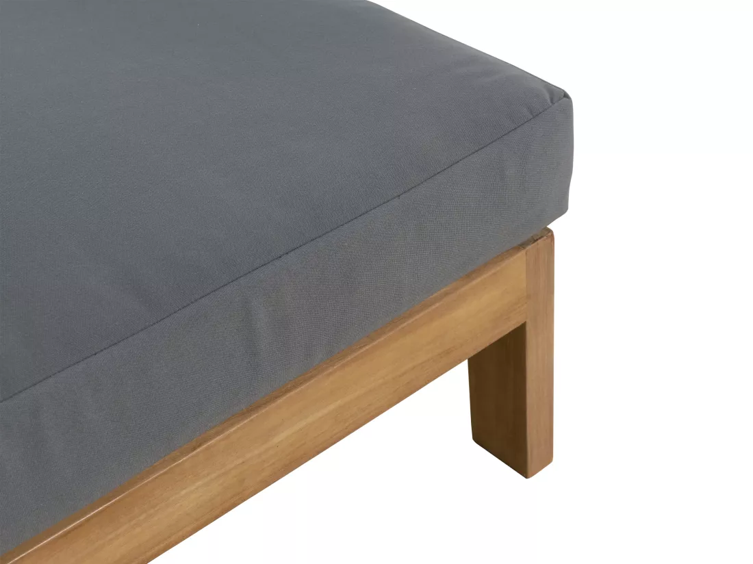 Salon de jardin en teck : un canapé 2 places, 2 fauteuils et une table basse carrée - Naturel clair et gris - SUMINI de MYLIA