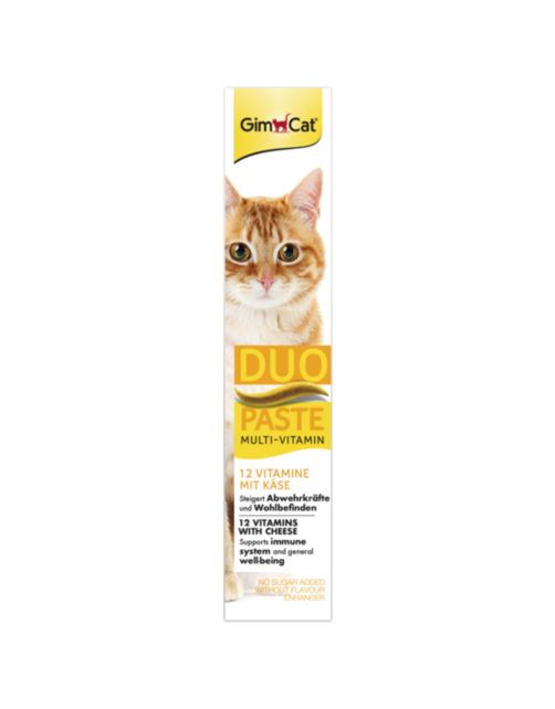 Gimcat Multi-Vitamin Duo-Pasta - Kattensnack - Kaas Vitamin 50 g Anti-Hairball