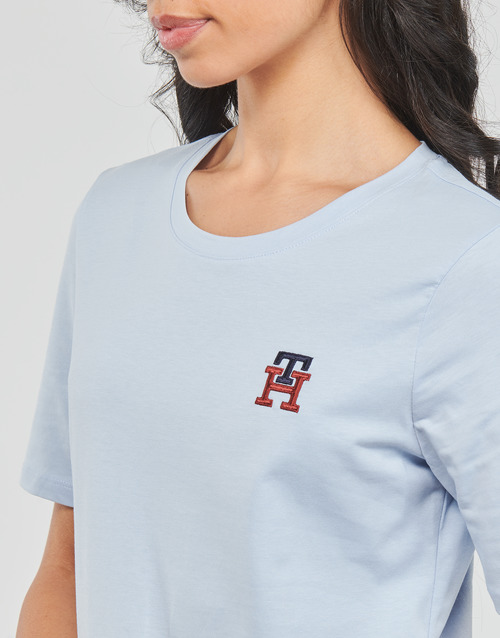 Tommy Hilfiger - REG MONOGRAM EMB C-NK SS - Bleu ciel
