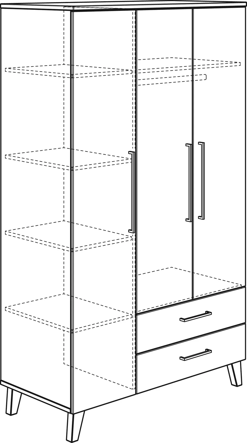 Kleiderschrank Oscar 124 x 206 cm