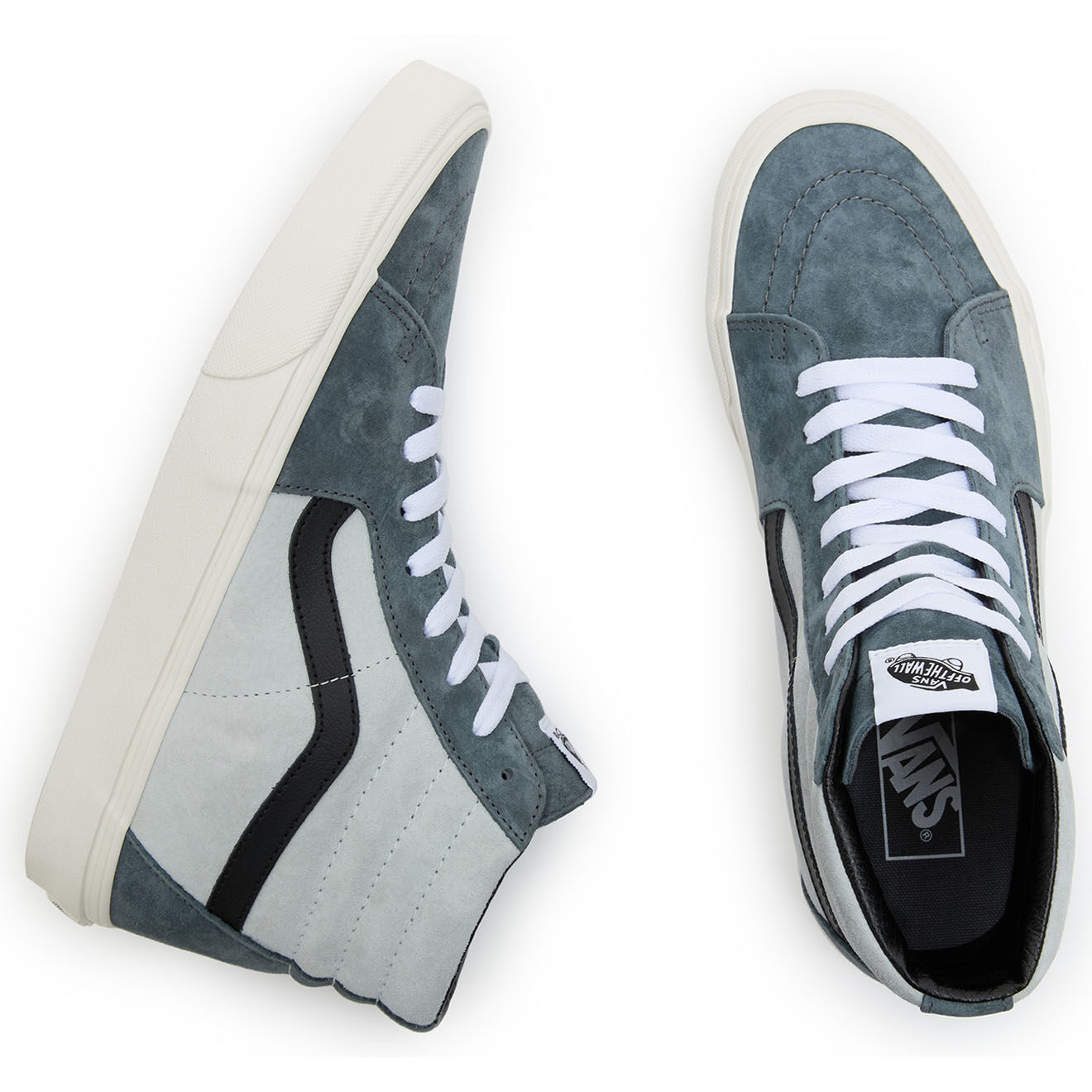 Vans Baskets en Velours de Cuir SK8-Hi bleu/gris