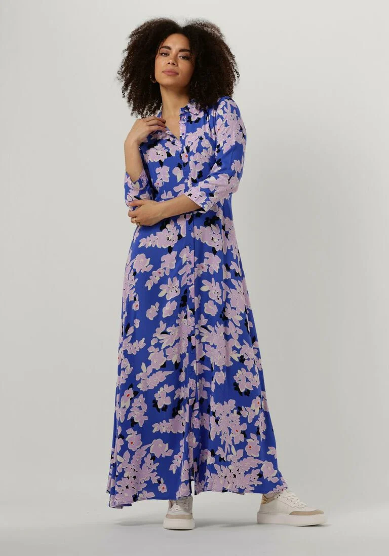 Y.A.S. blauwe y.a.s. maxi jurk yassavanna long shirt dress