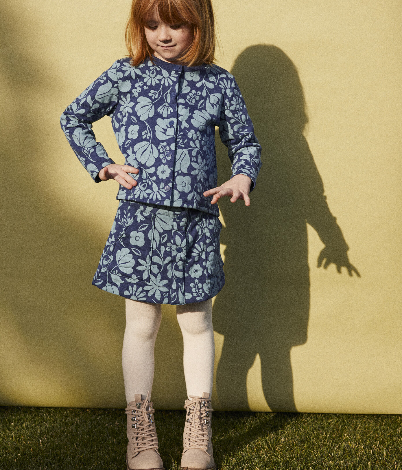 Cardigan imprimé en tubique matelassé enfant fille