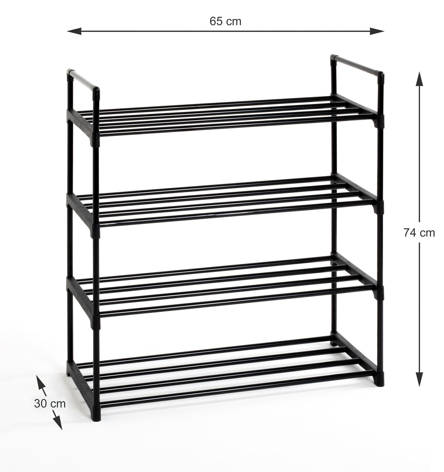 Schuhregal 65 x 74 cm Schwarz Metall
