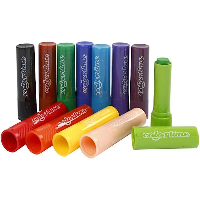 Soft Color Stick, L: 8 cm, ass. farger, 12 stk./ 1 pk.