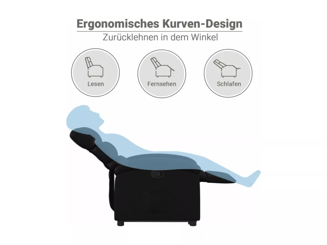 Fauteuil inclinable Noir Similicuir