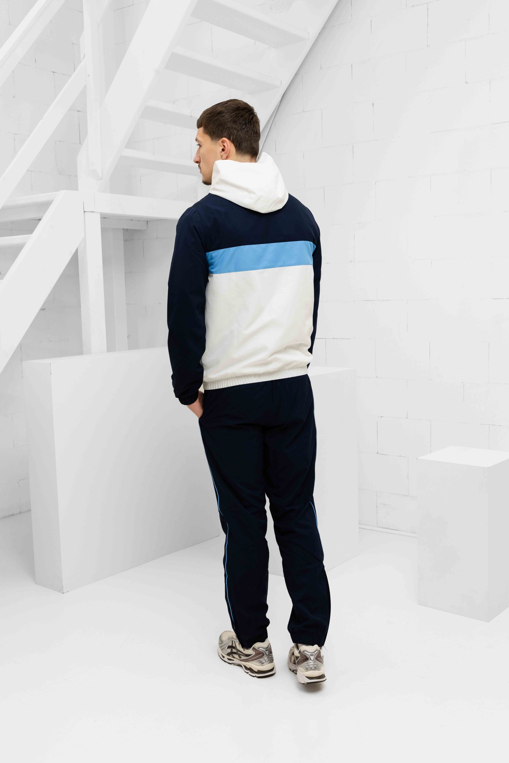 Lacoste Diamond Trainingspak Heren Wit/Lichtblauw