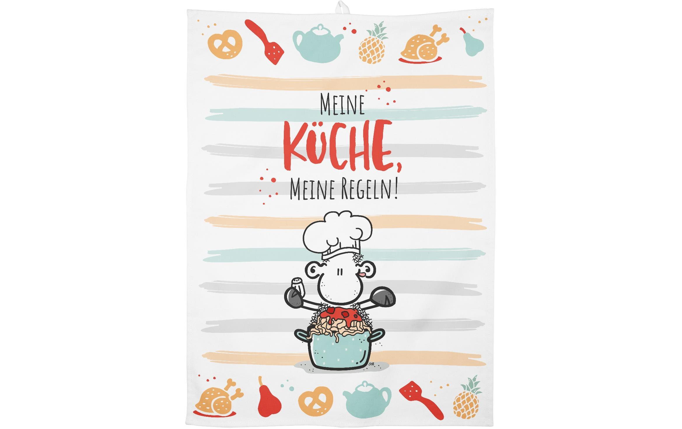 Geschirrtuch Meine Küche, meine Regeln MehrfarbigGeschirrtuch mit Motivdruck
