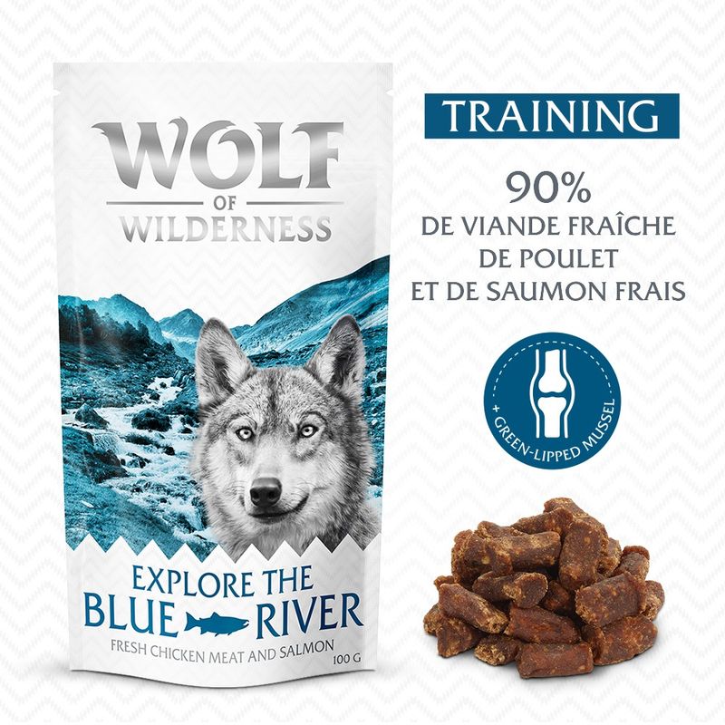 Wolf of Wilderness Training Explore the Blue River poulet, saumon ✓ pas cher