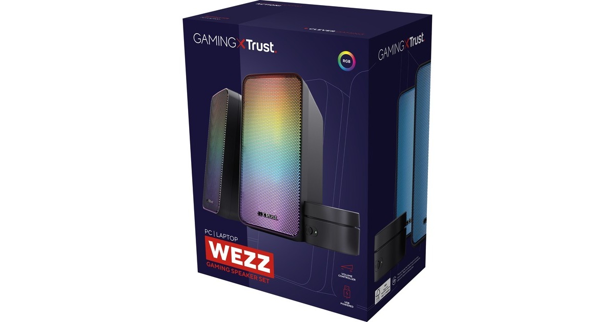 TrustGXT 611 WEZZ ILLUMINATED 2.0 RGB Speaker set pc-luidspreker  (Zwart, RGB leds)