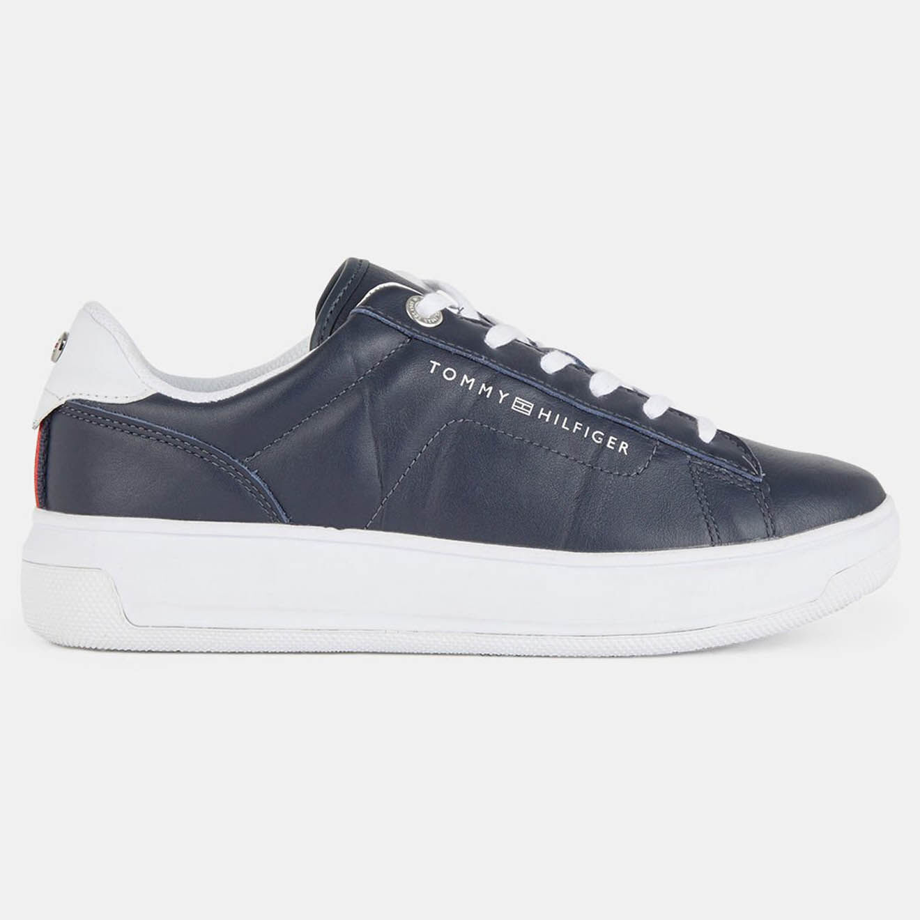 Tommy Hilfiger Baskets en Cuir Cupsole bleu marine