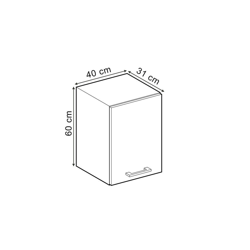 Vicco Hängeschrank R-Line Schwarz Beton Weiß 40 cm