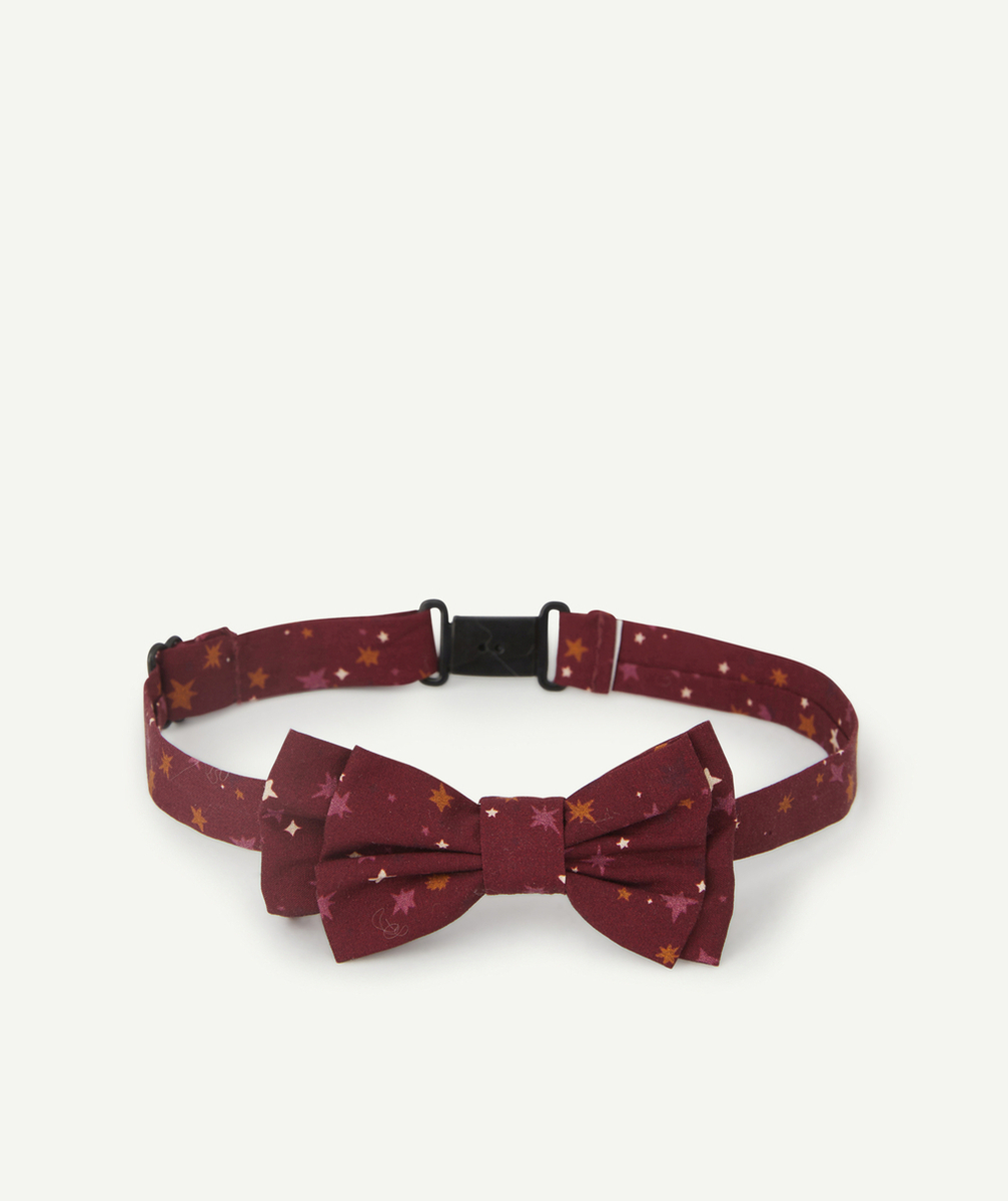 NOEUD PAPILLON BÉBÉ GARÇON BORDEAUX ET ÉTOILES