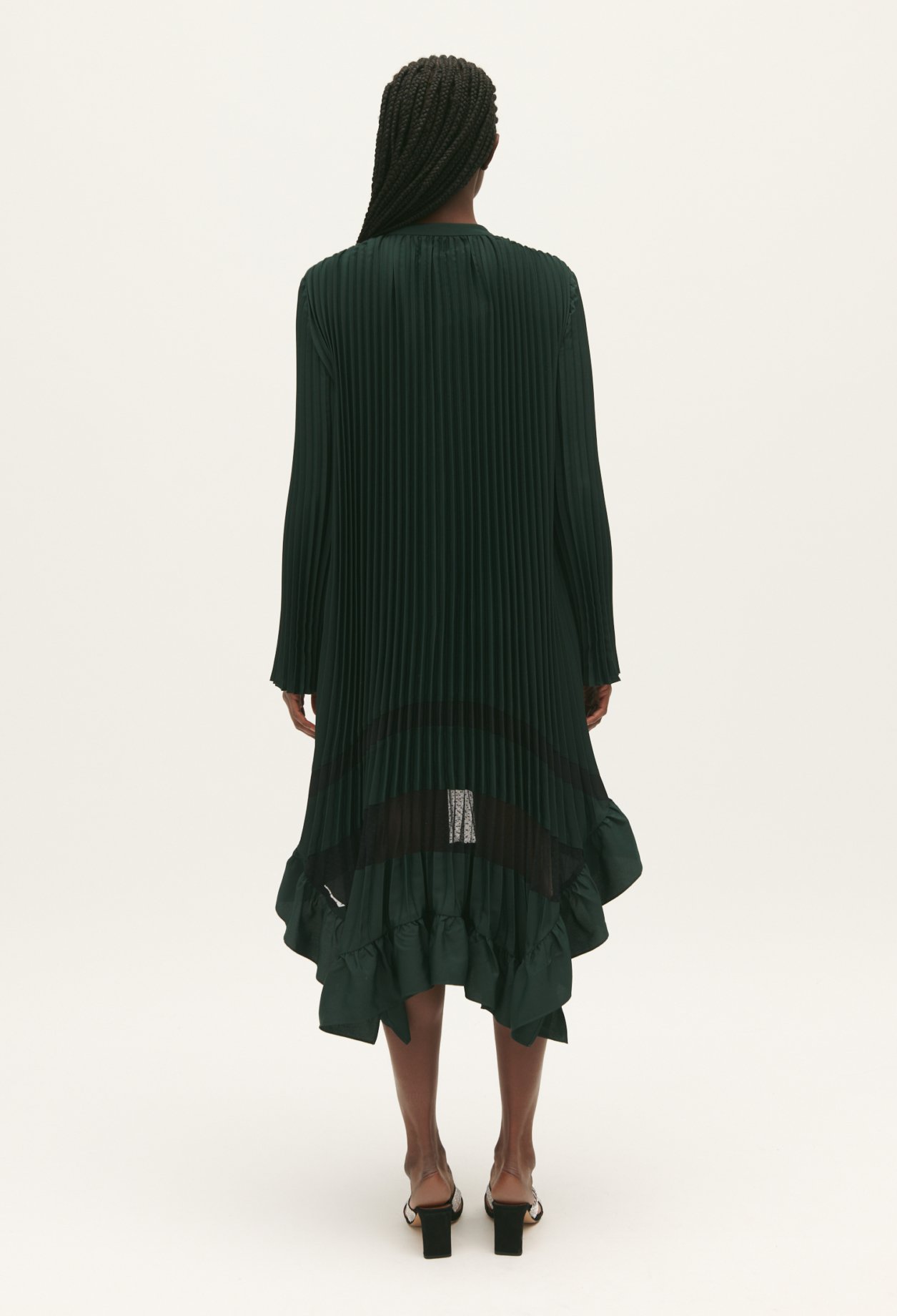 Robe mi-longue plissee