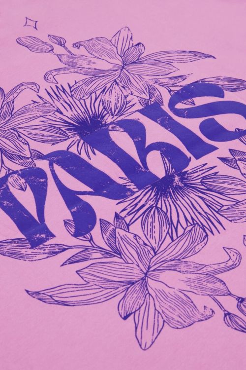 Paars T-shirt Paris met bloemen