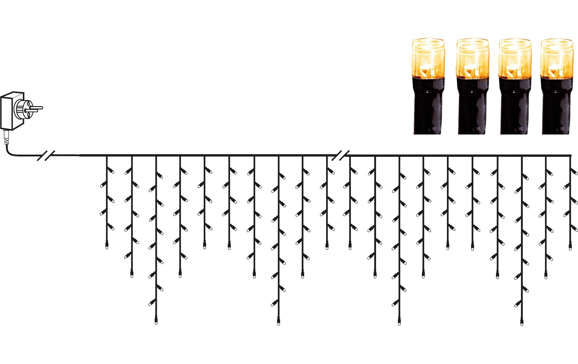 LED-Lichtervorhang Icicle, 240 LEDs, 590 cmLichtervorhang mit warmweissen LEDs