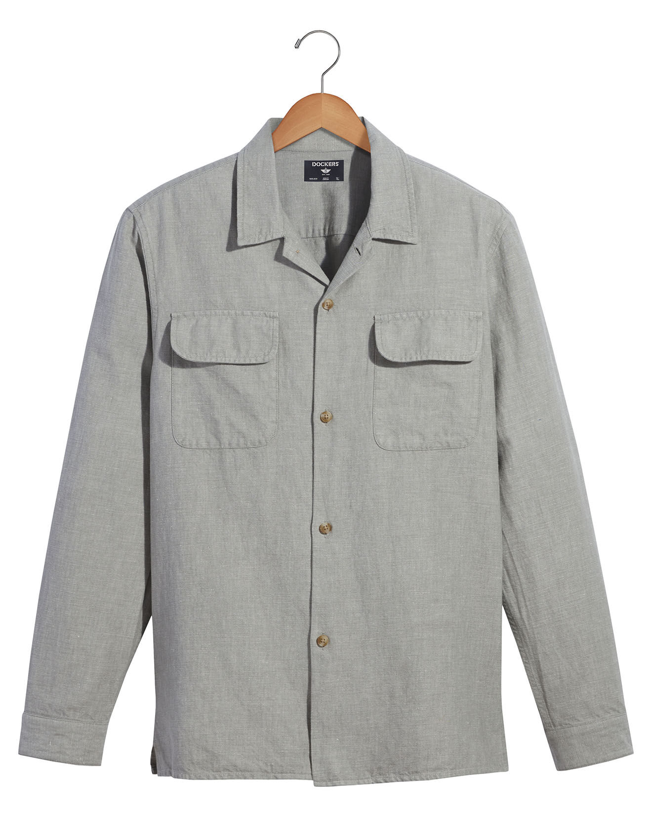 Dockers Chemise classique LS Camp kaki clair/gris