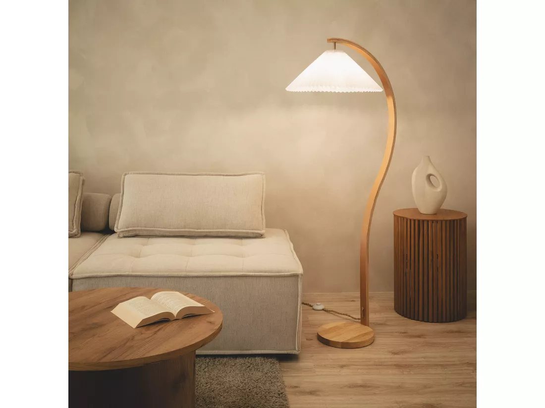 Lampadaire Bois Luanda Orange