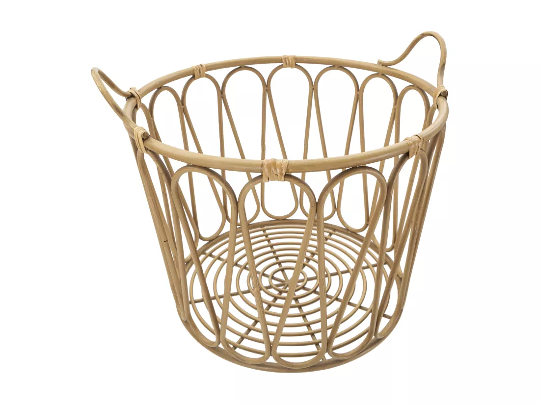 Corbeille ronde en métal marron Ø 49,6x42 cm