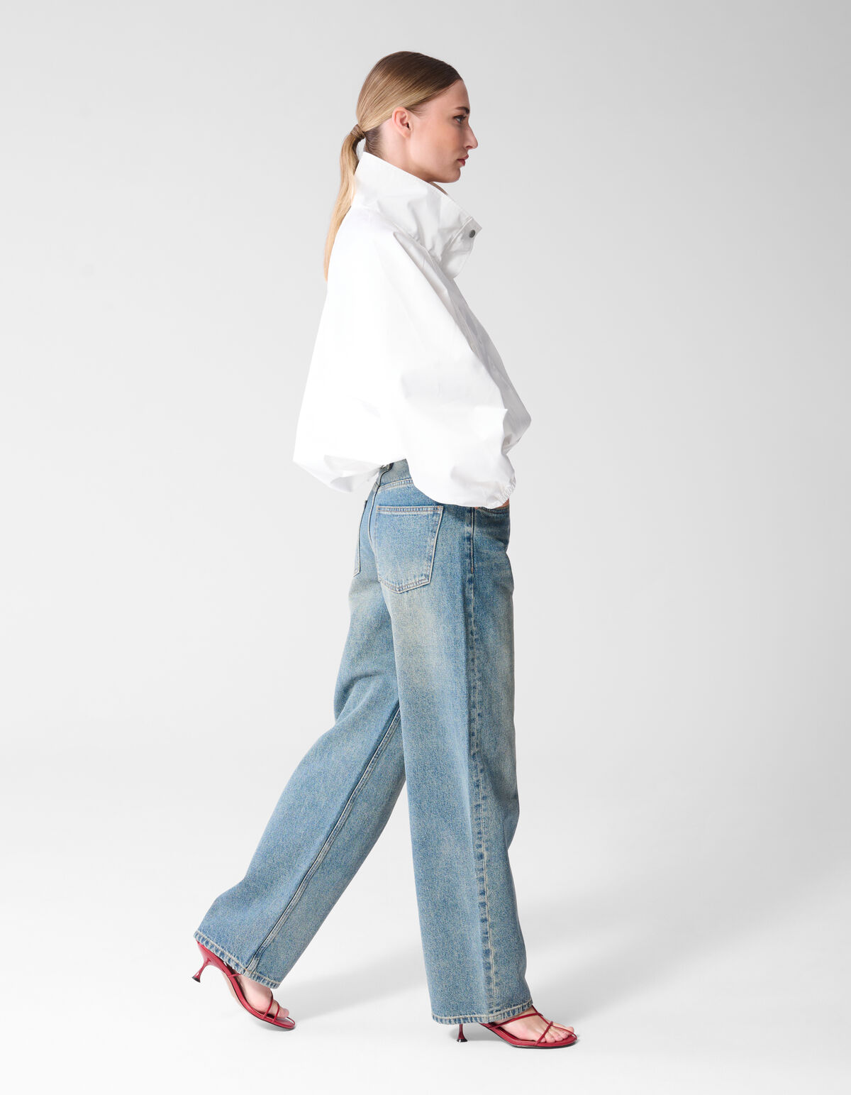 Baggy Fit Tinted Jeans Donkerblauw