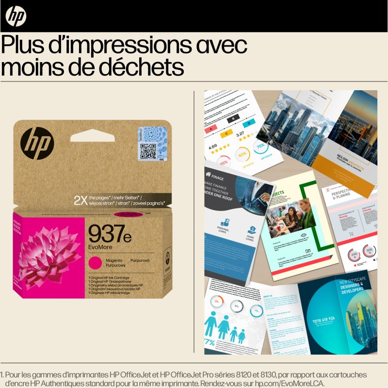 HP 937e Cartouche d’encre authentique Magenta EvoMore