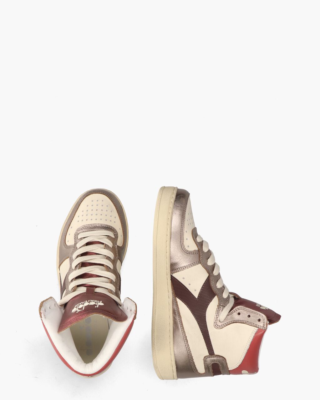 Diadora Heritage Mi Basket Metal Mixed Used Crème/Multicolour Damessneakers