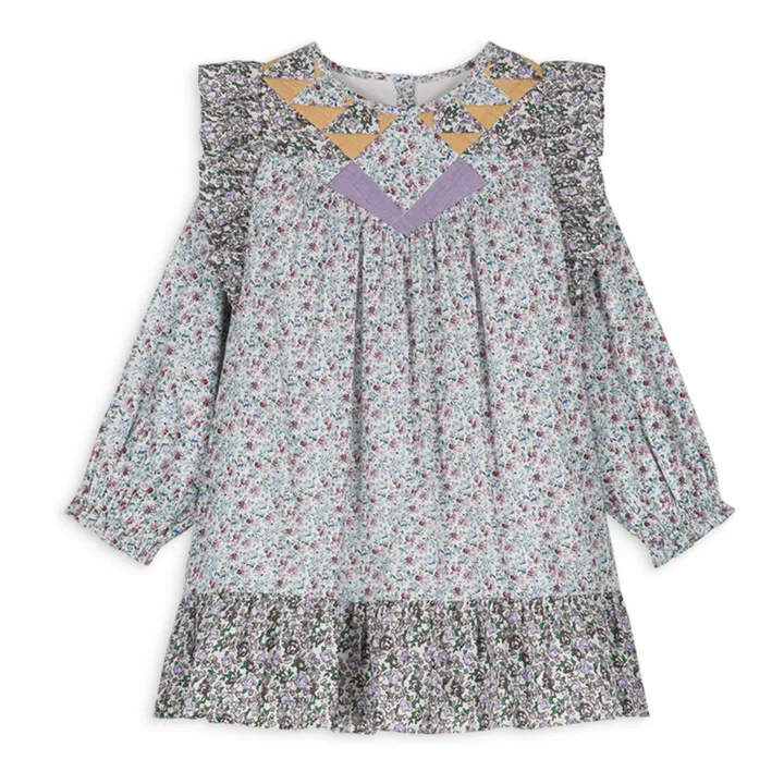Louise Misha Robe Patchwork Lara | Bleu ciel