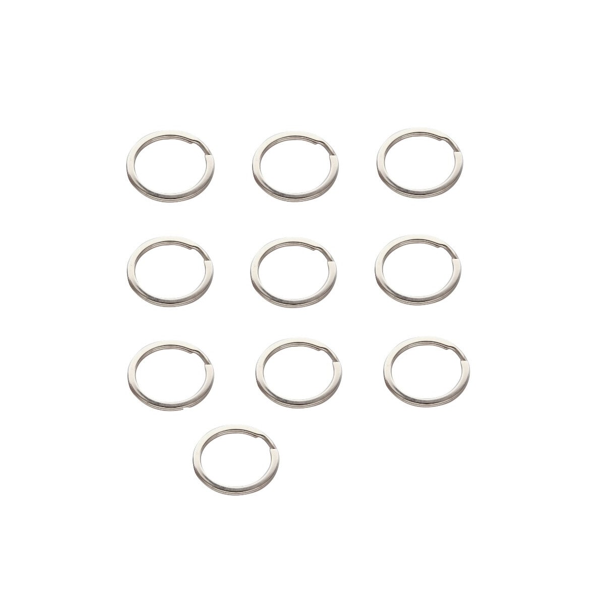 Runde karabinringer nøkkelringer sinklegering 10 deler Sølv 30 mm