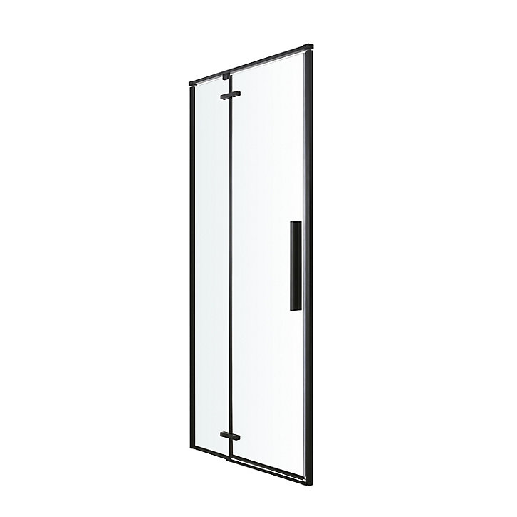 Porte de douche pivotante GoodHome Ezili transparent profilé noir 90 cm