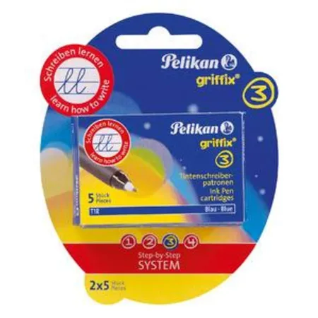 Pelikan griffix® Tintenschreiberpatronen Blisterverpackung mit 2 x 5 Tintenschreiber-Patronen Blau