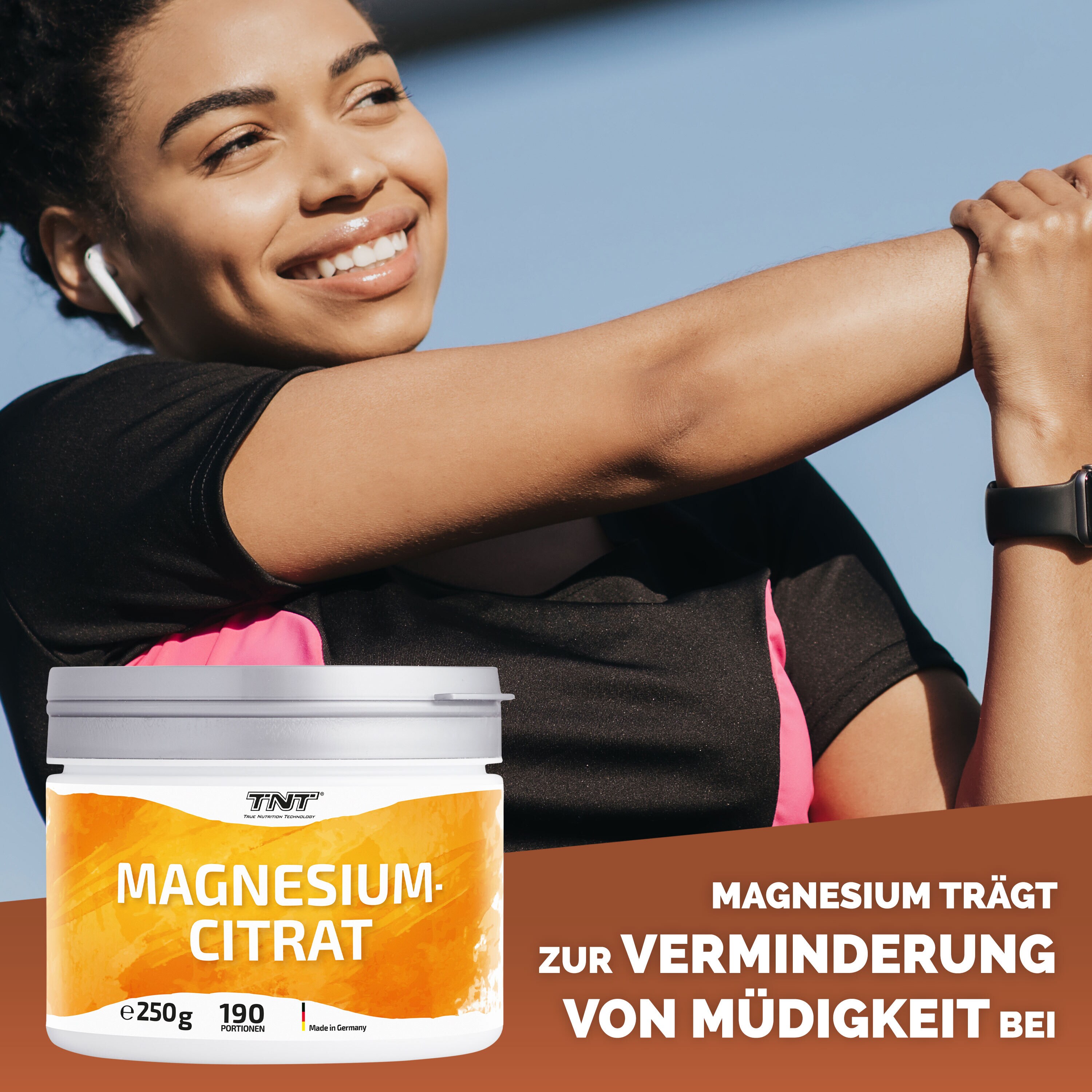TNT Magnesium-Citrat 200mg hochwertiges Magnesium Citrat pro Portion