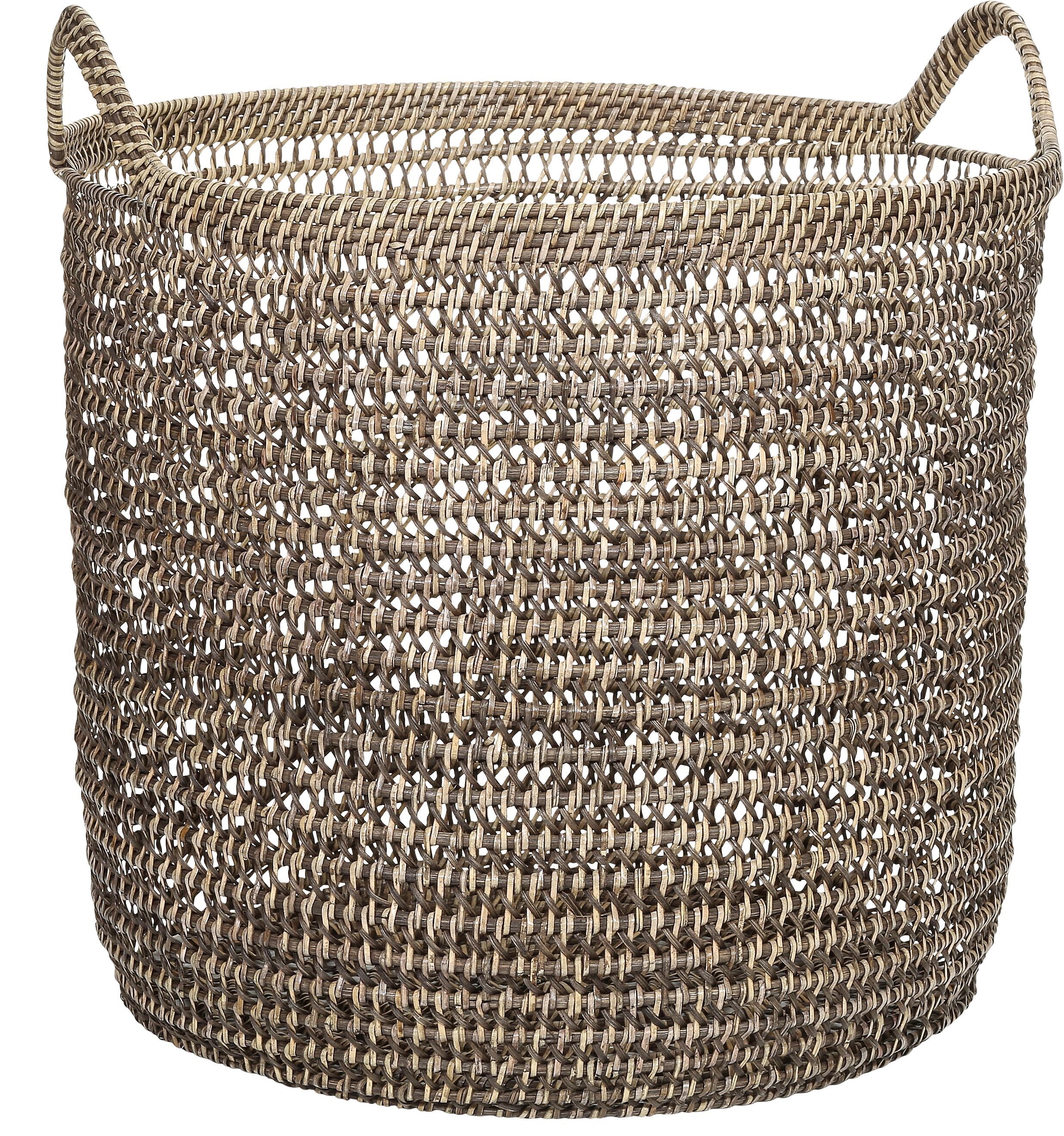 ZINA Korb - Braun / B: 42.0 cm x T: 42.0 cm x H: 44.0 cm