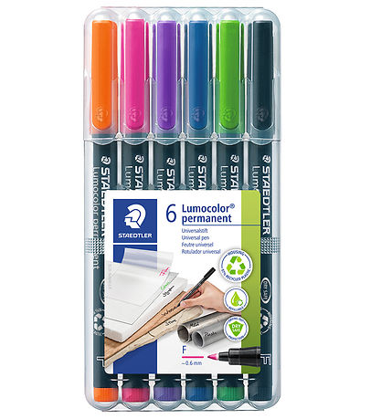 Staedtler Filzstifte - 6 st. - Lumocolor Perm - 0,6 mm