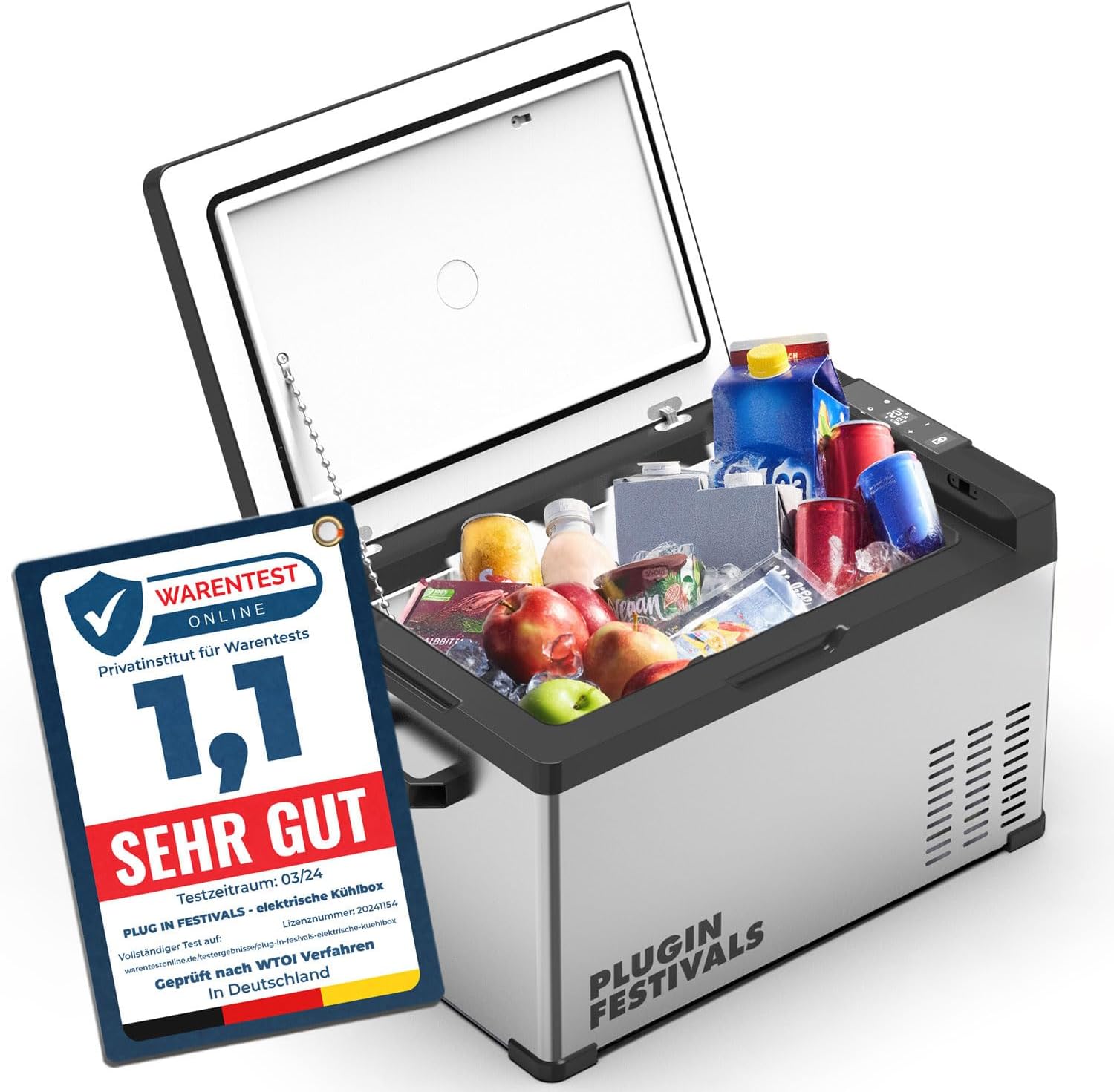 elektrische Kühlbox - Kompressor Gefrierbox bis -20 Grad - Kühlbox Auto - Camping Kühlschrank - Powerstation zum Kühlen - 12V 230V - 30 Liter