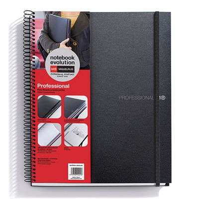 THE ORIGINAL NOTEBOOK, couverture souple, A5, quadrillage 5x5 mm + lisse , 120 feuilles de 2 couleurs, Miquelrius, Noir.