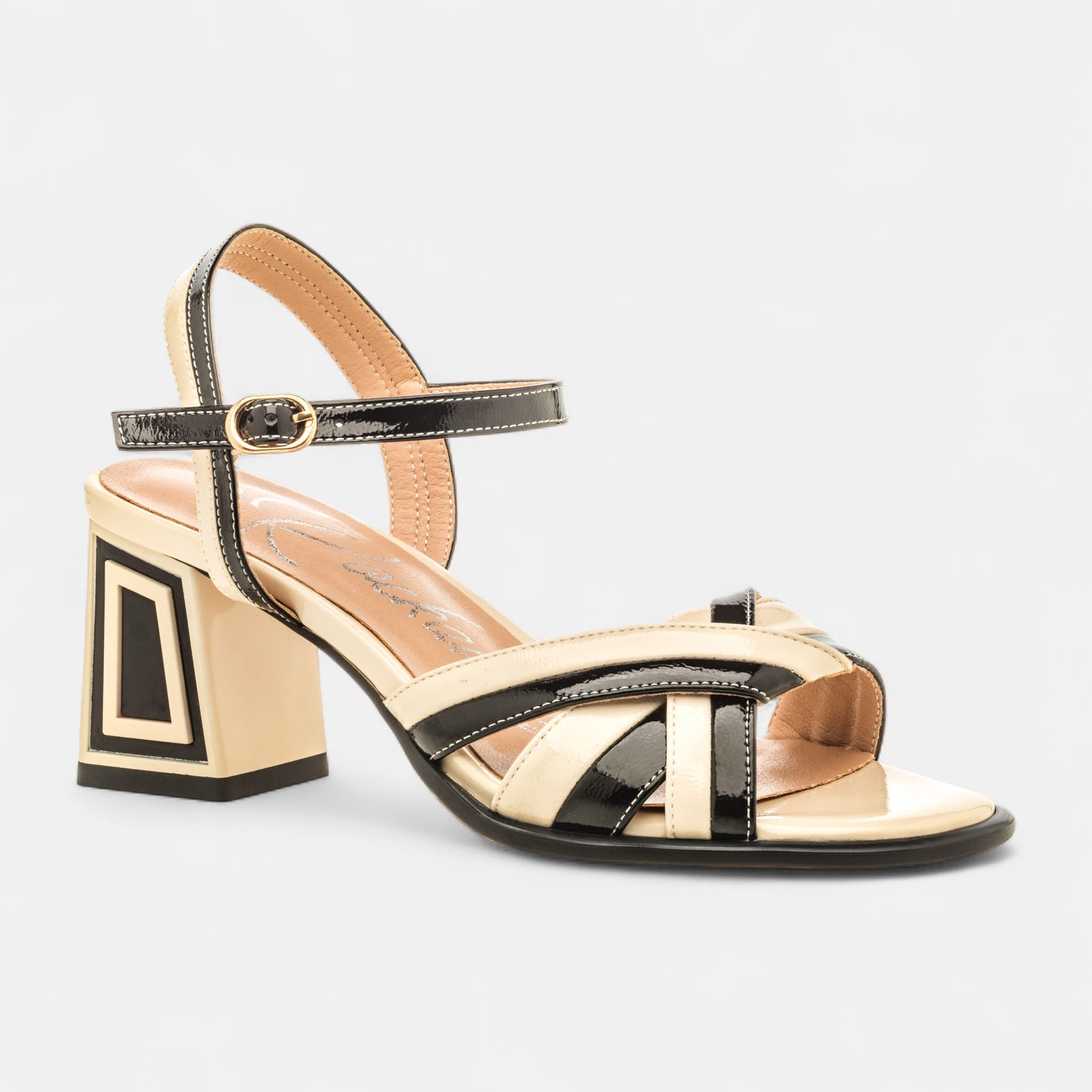 Nu-pieds à talon Femme beige