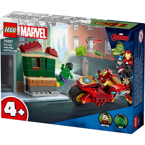LEGO Marvel Iron Man med motorcykel og Hulk 76287