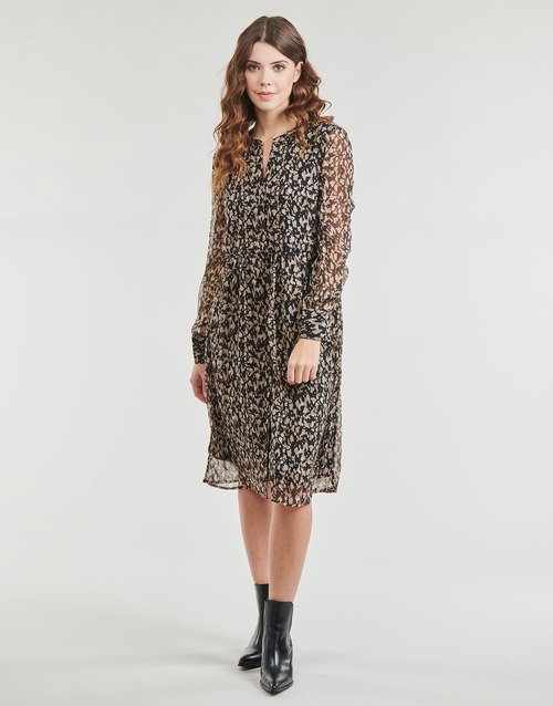 Vila - VIFALIA V-NECK L/S DRESS/SU - Marron