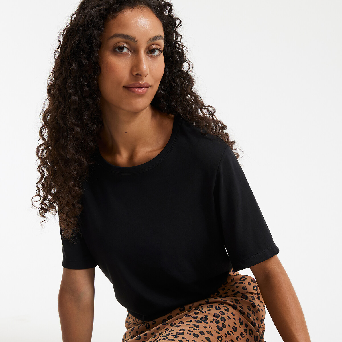 COLEÇÃO LA REDOUTE<br>Camiseta com gola redonda e mangas curtas