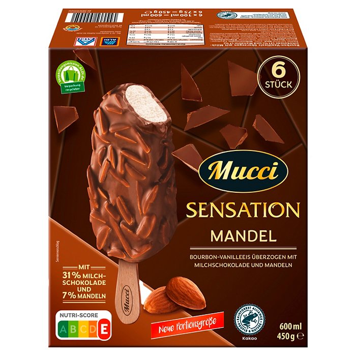 MUCCI Premium Stieleis Mandel 450g