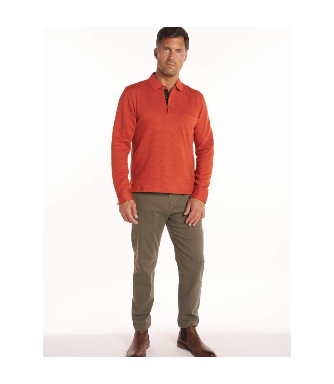 Polo manches longues fantaisie