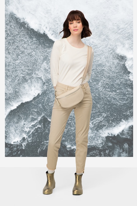 Color Jeans Julia, schmale Passform, 5-Pocket, Fransensaum