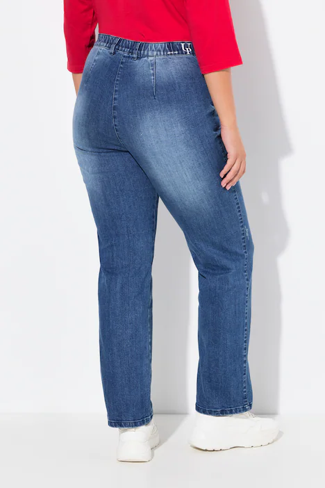 Jeans Mony, Vintage Look, konisches Bein, Stretch, dark blue denim