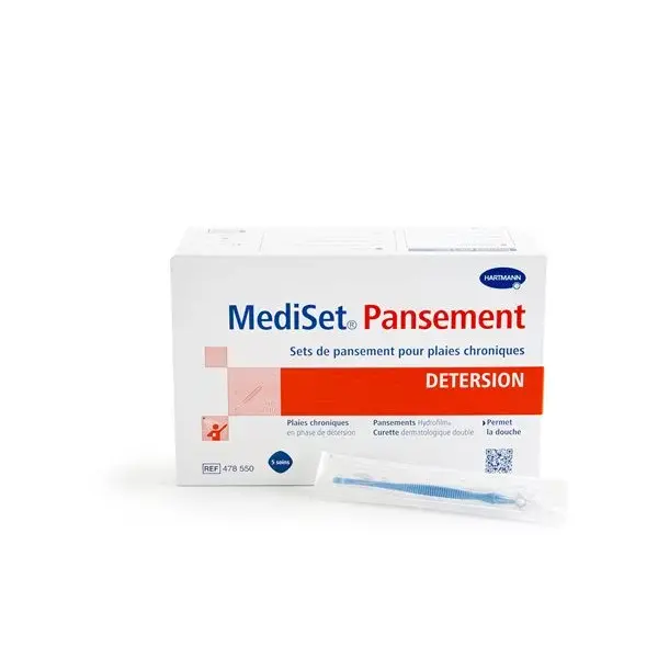 MEDISET© DETERSION - Set de pansement pour plaies chroniques - Boîte de 5