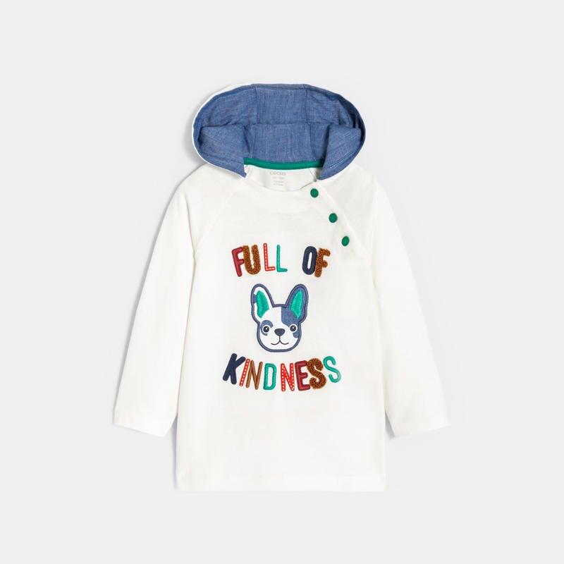 T-shirt à capuche chien vert bébé garçon Vert