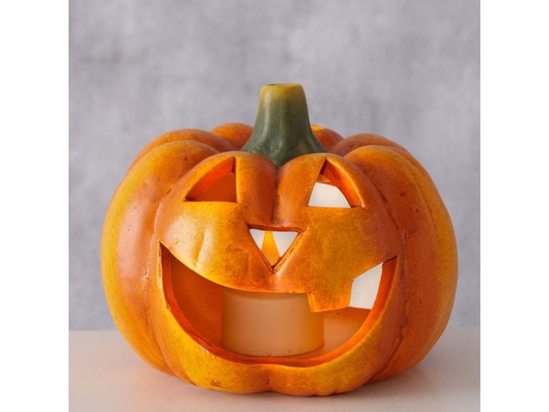 Boltze Teelichthalter Zucca Keramik, 10 x 13.5 cm Thematisch dekorativer Kerzenleuchter