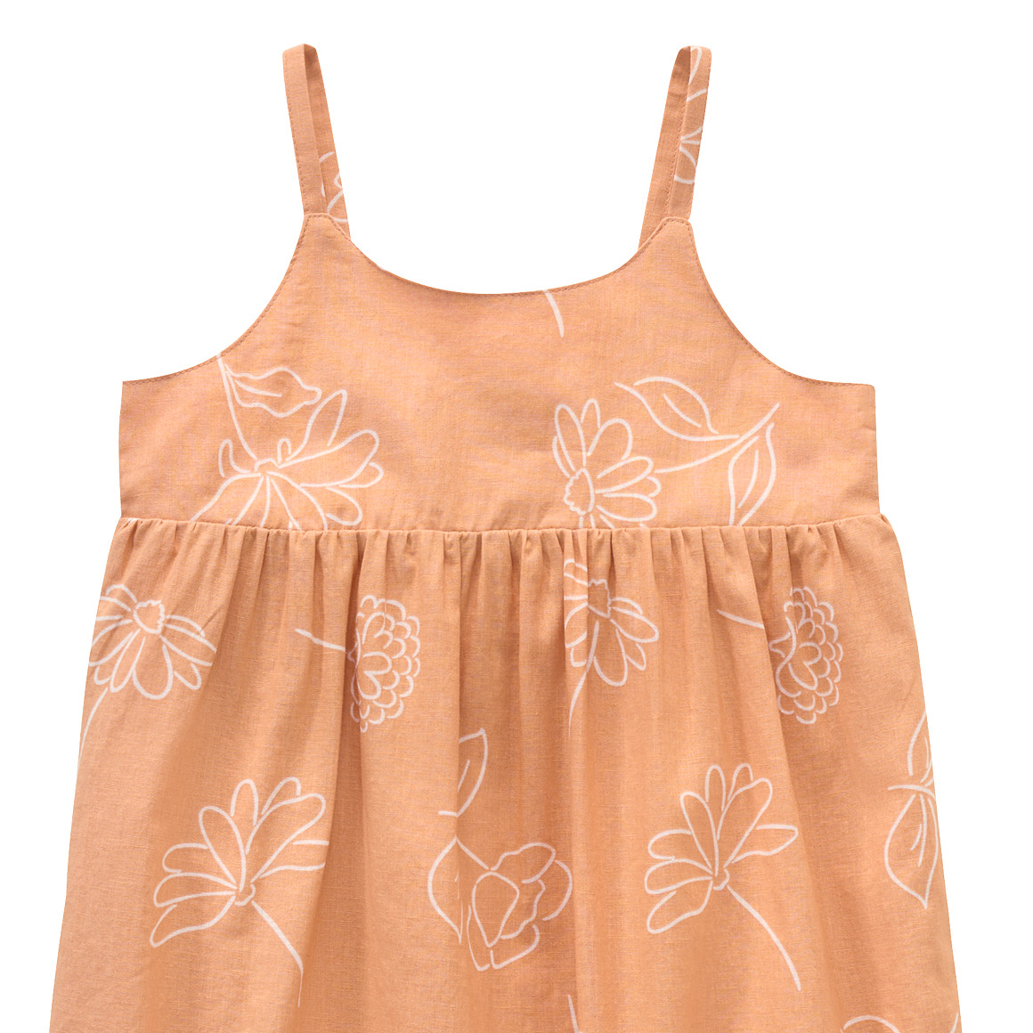 Topolino Pure Collection Mädchen Kleid aus Leinen-Mix orange