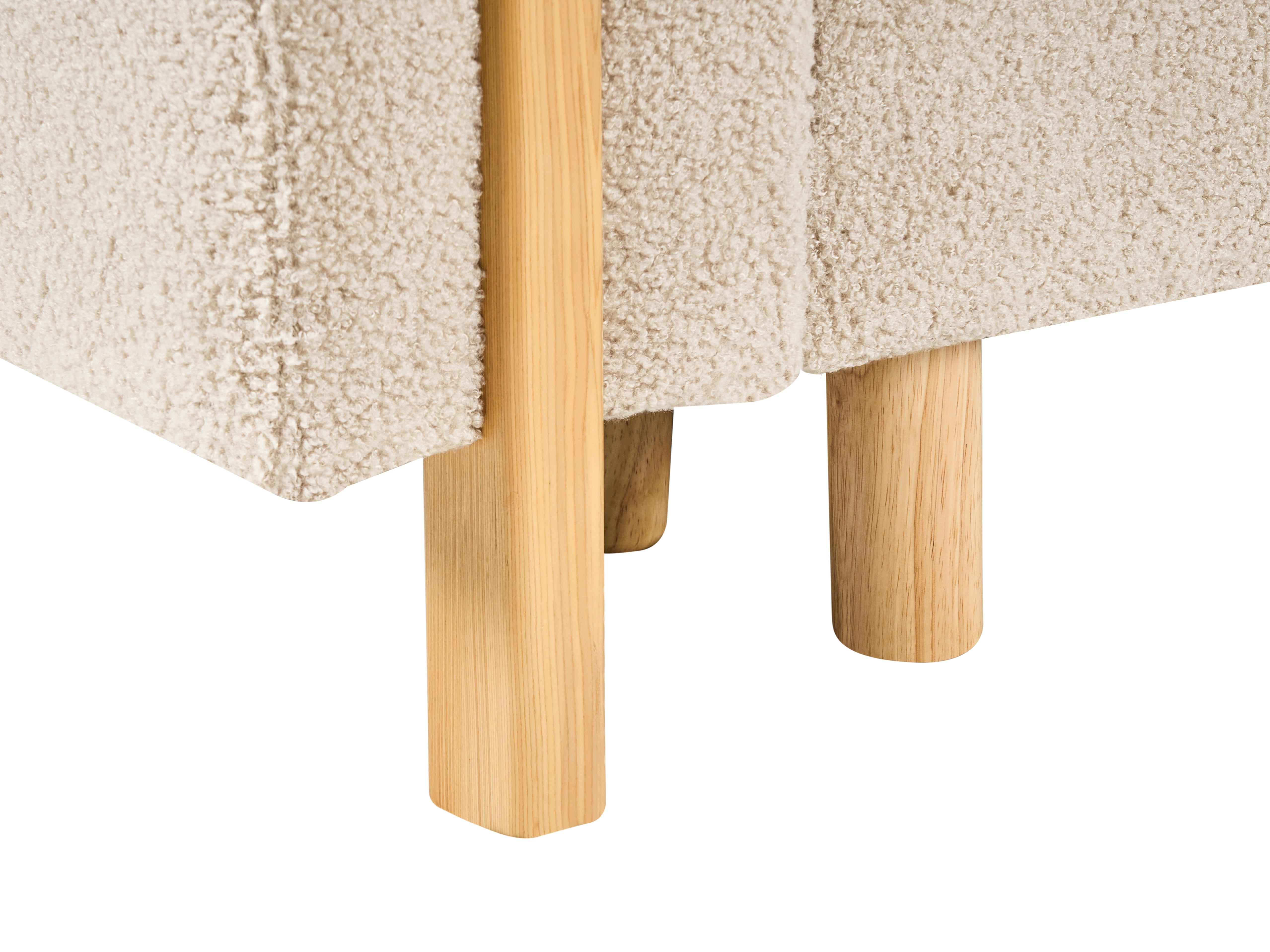 Slaapbank 3-zits KVAM Bouclé Lichtbeige met opbergruimte