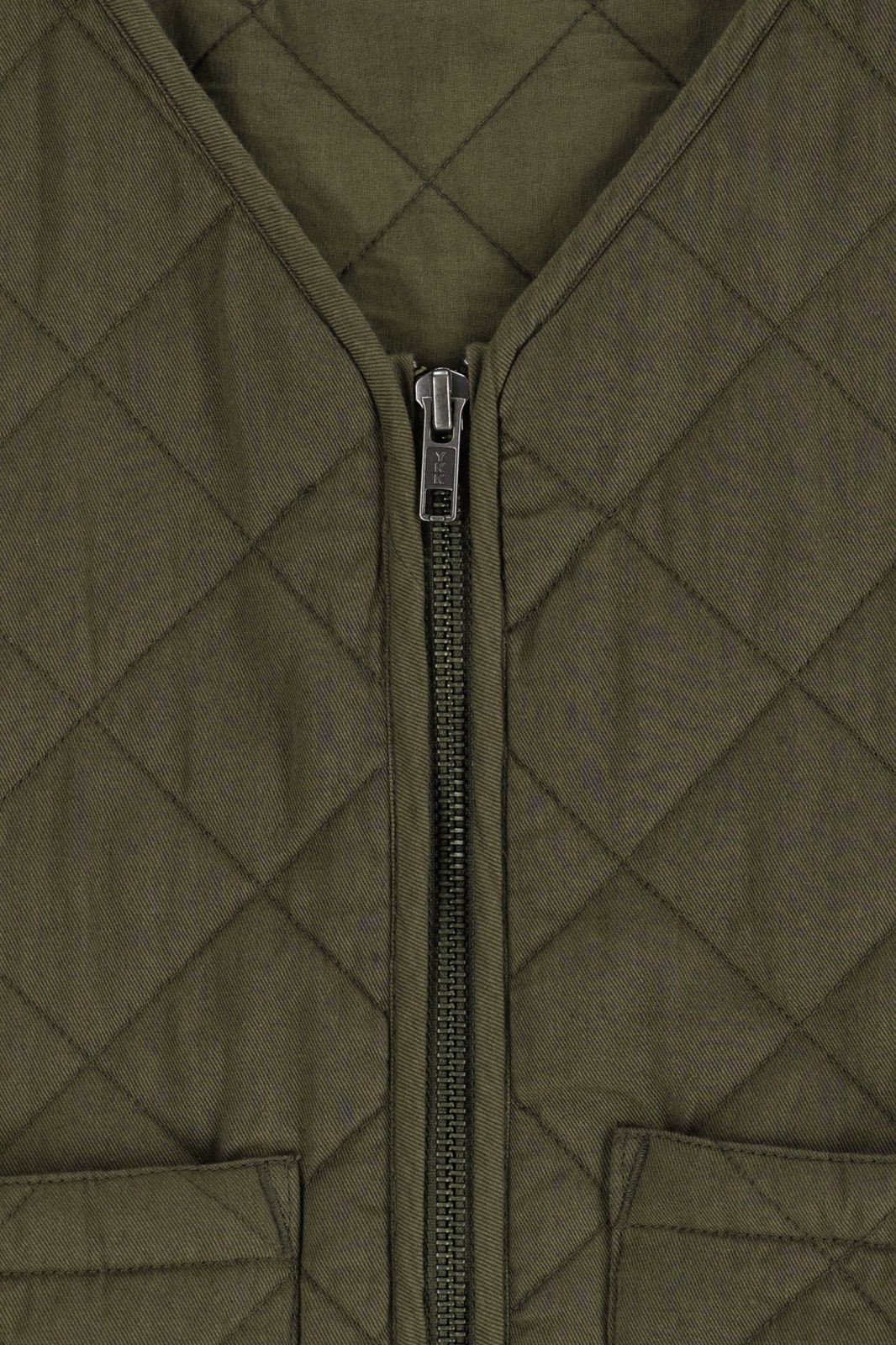 Donkergroen quilted gilet