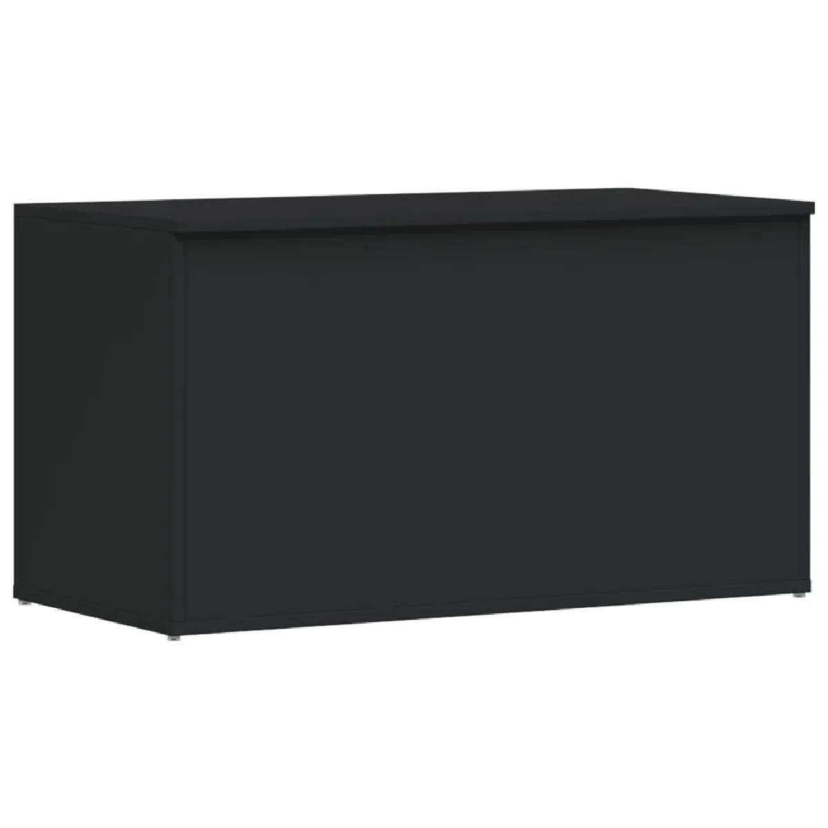 vidaXL Coffre de rangement Noir bois d'ingénierie